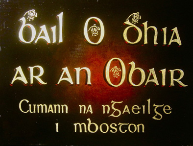 Cumann na nGaeilge sign by Vincent Crotty